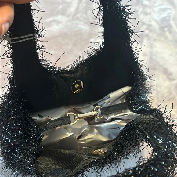 A New Day Black Fuzzy Mini Bag - Picture 3 of 3
